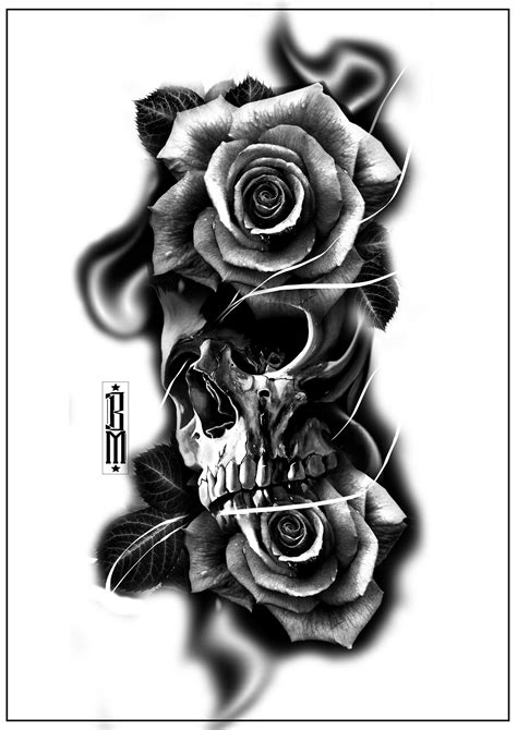 black and grey skull tattoo designs